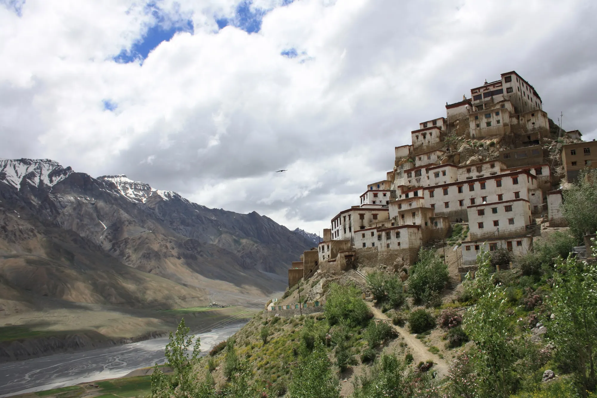 Key Monastery stacked on its hill above the Spiti river